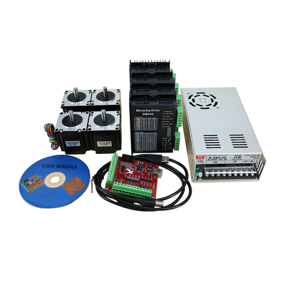 Wide Application 2 Phase CNC Router Kit 4pcs DM542 Driver+ 4PC NEMA23 Electronic Motor +350W 36V Power Supply For CNC Machine High Quality